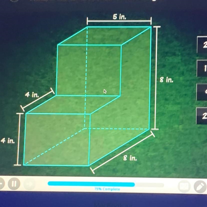 What is the surface area? A.256in2 B.160in2 C.96in2 D.288in2-example-1