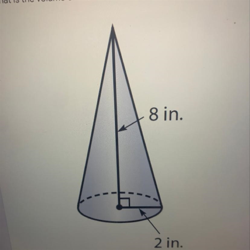 What is the volume of the cone? A.16.8 B.33.5 C.134.0 D.8.4-example-1