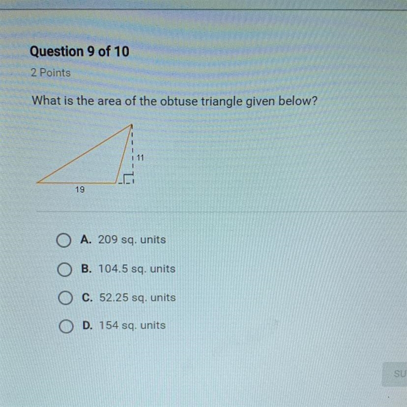 What is the area of the triangle given below? ???-example-1