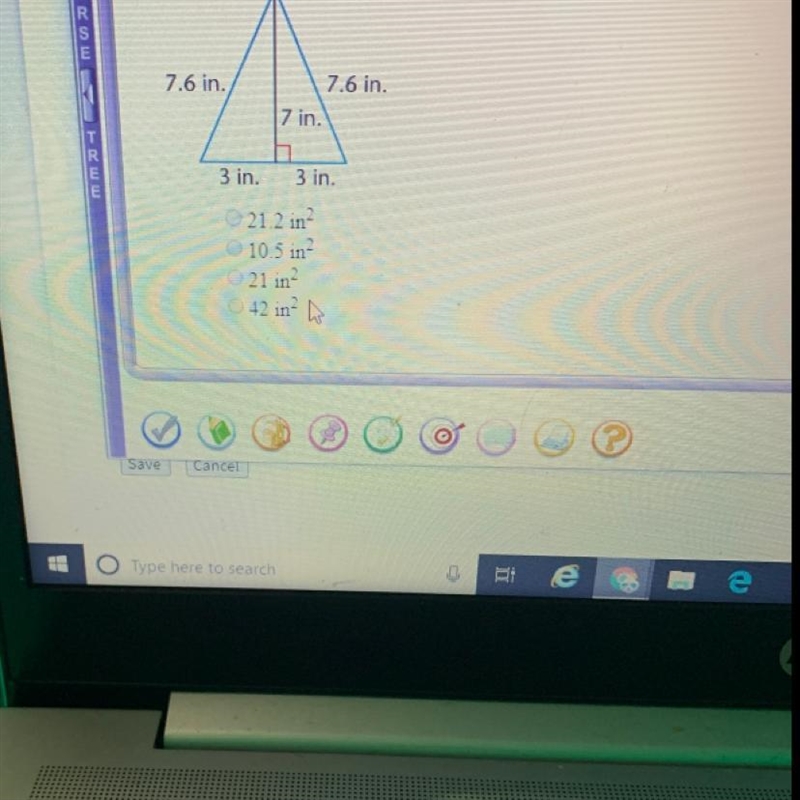 Find the area of the triangle.-example-1