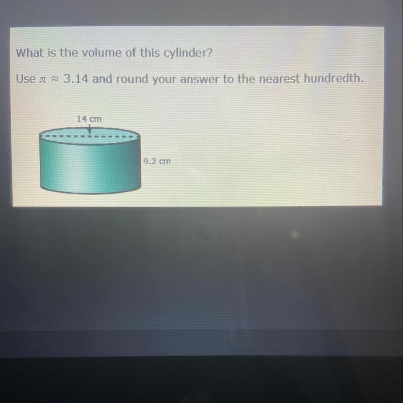 What is the volume of this cylinder?-example-1