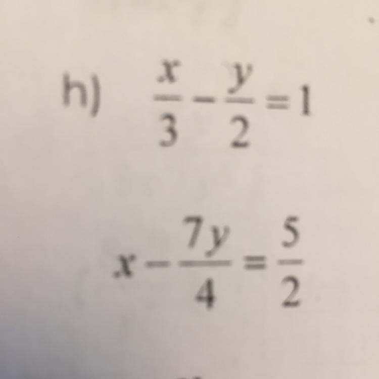 How do you eliminate the fractions on this to solve by elimination ????????-example-1