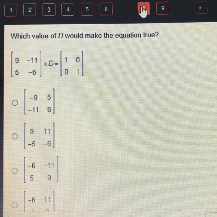 Please help!! 30 points!! Which value of D would make the equation true?-example-1