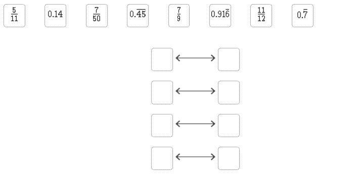 I'll give 10 points: Match each fraction to its decimal equivalent.-example-1