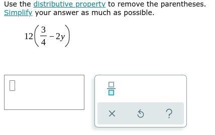 Use the distributive property to remove the parentheses. Simplify your answer as much-example-1