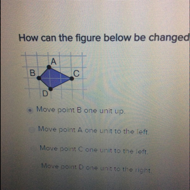 How can the figure below be changed so that the diagonals form two lines of symmetry-example-1