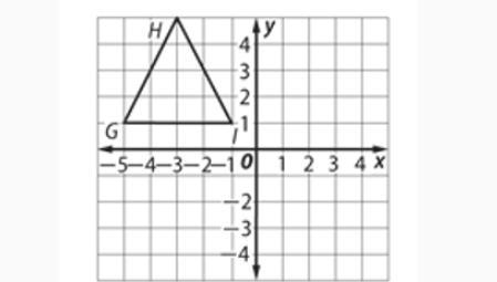 The coordinate grid below shows triangle GHI. The triangle is translated 6 units to-example-1