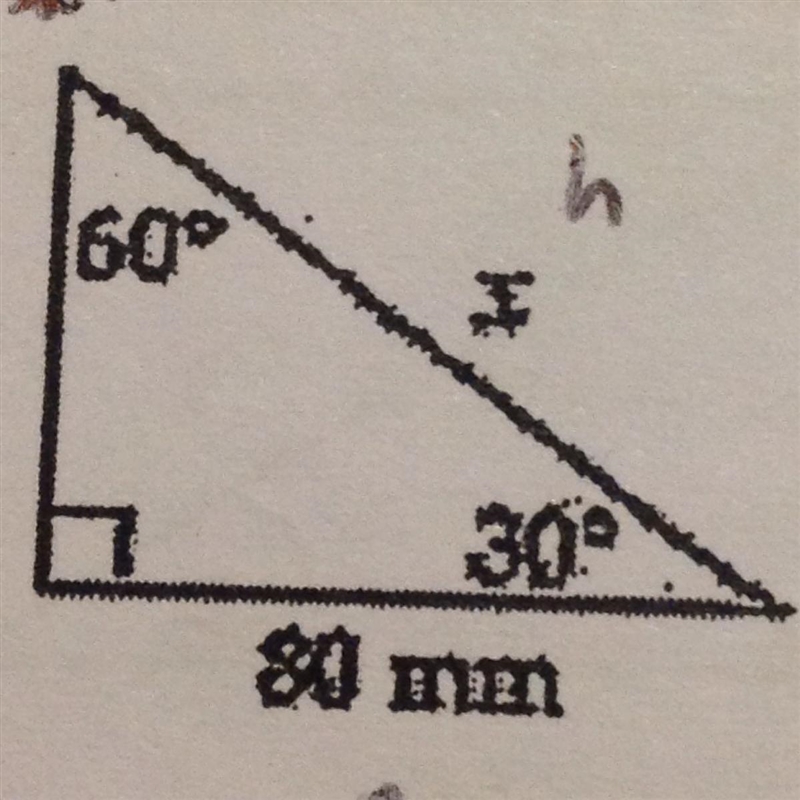 If you're good at trigonometry please help meeee On a 30-60 set square, the side opposite-example-1