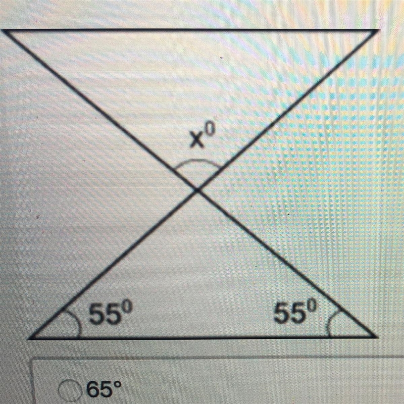 Find the measure of angle x in the figure below: to-example-1