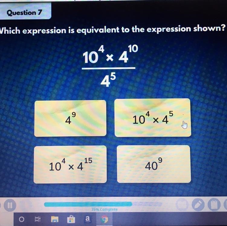 Which expression is equivalent to the expression shown? Which expression is equivalent-example-1