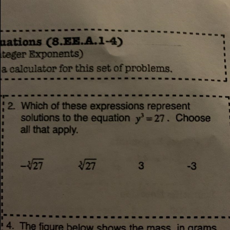 Which of these expressions represent solutions to the equation-example-1