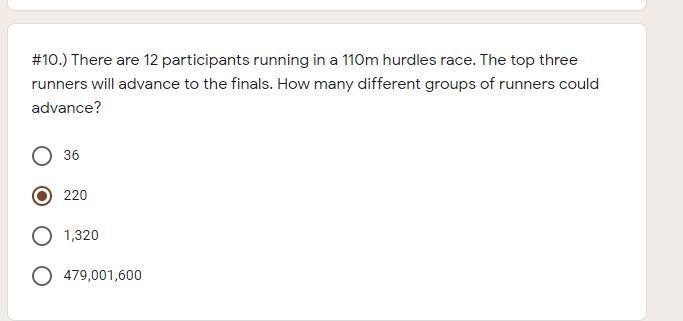 There are 12 participants running in a 110m hurdles race. The top three runners will-example-1