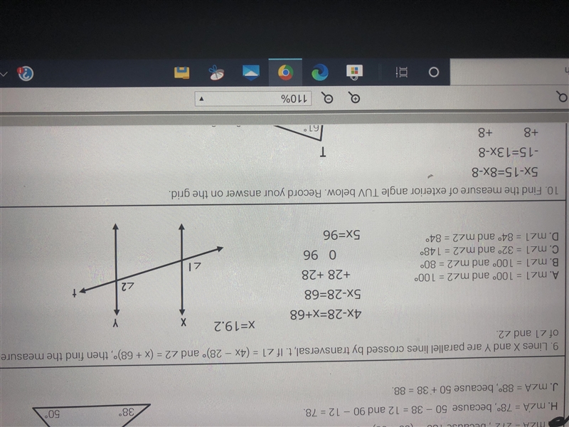 Please help; what’s the measure of angle 1 and 2?-example-1