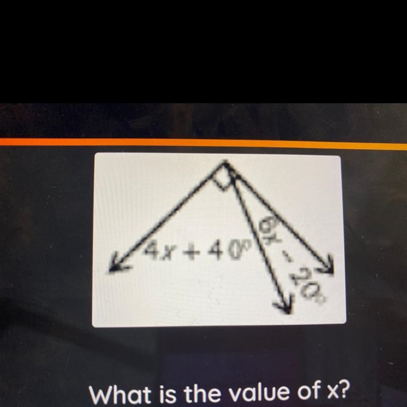 What is the value of x? 9° 22° 10° 7°-example-1