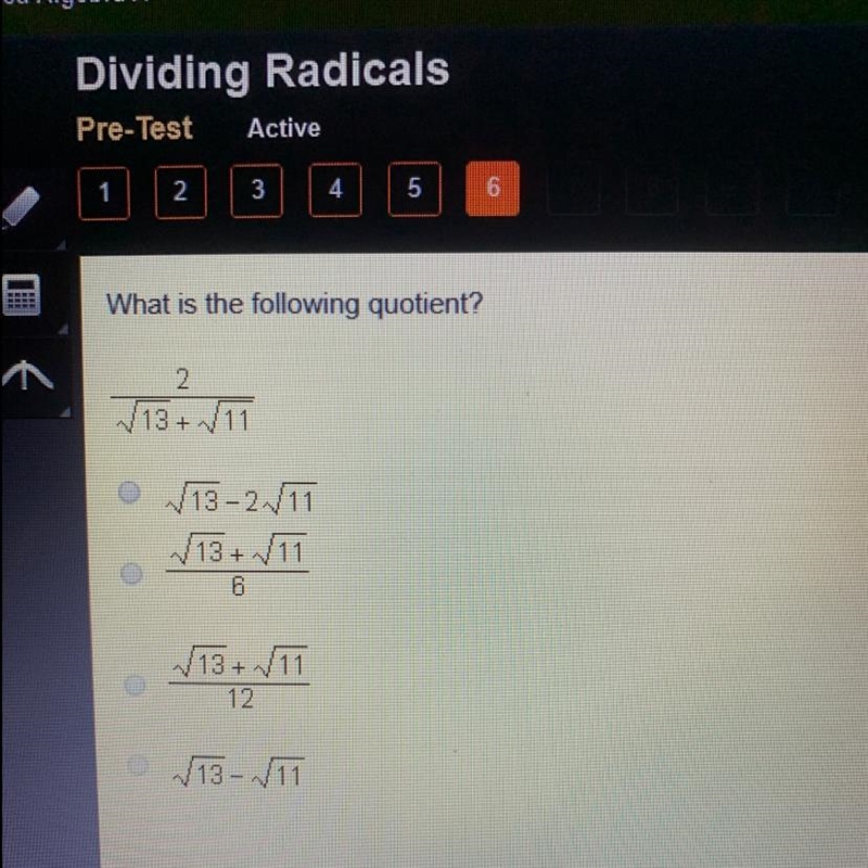 What is the following 2/ √13 + √11-example-1