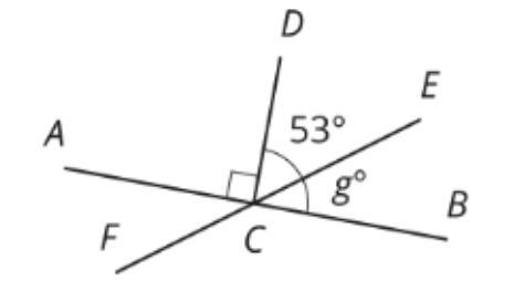 1.Segments AB, EF, and CD intersect at point C, and angle ACD is a right angle. Find-example-1