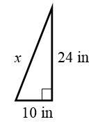 Find x in the following right triangle-example-1