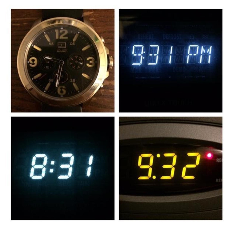 Explain why each clock doesn't belong-example-1