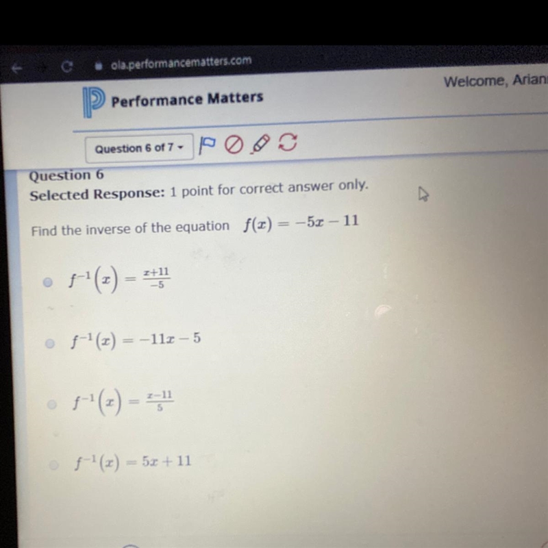 The inverse of this equation-example-1