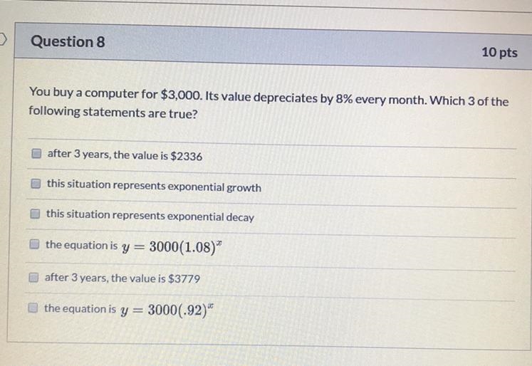 Which 3 of the following statements are true???-example-1