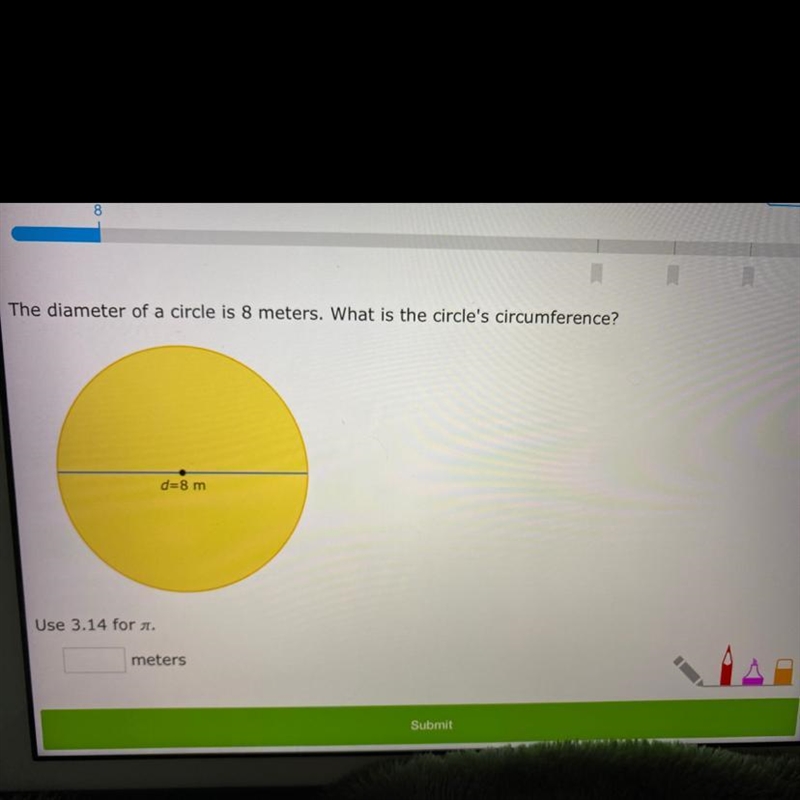 What is this circles circumference?-example-1