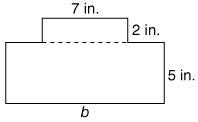 The area of the following composite figure is 74 square inches. What is the area of-example-1