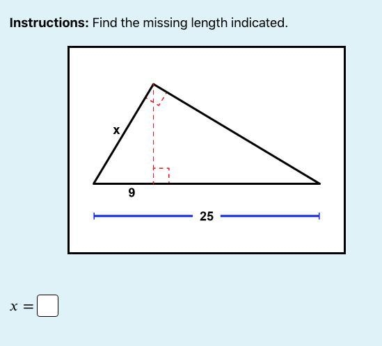 Find the missing length indicated.-example-1