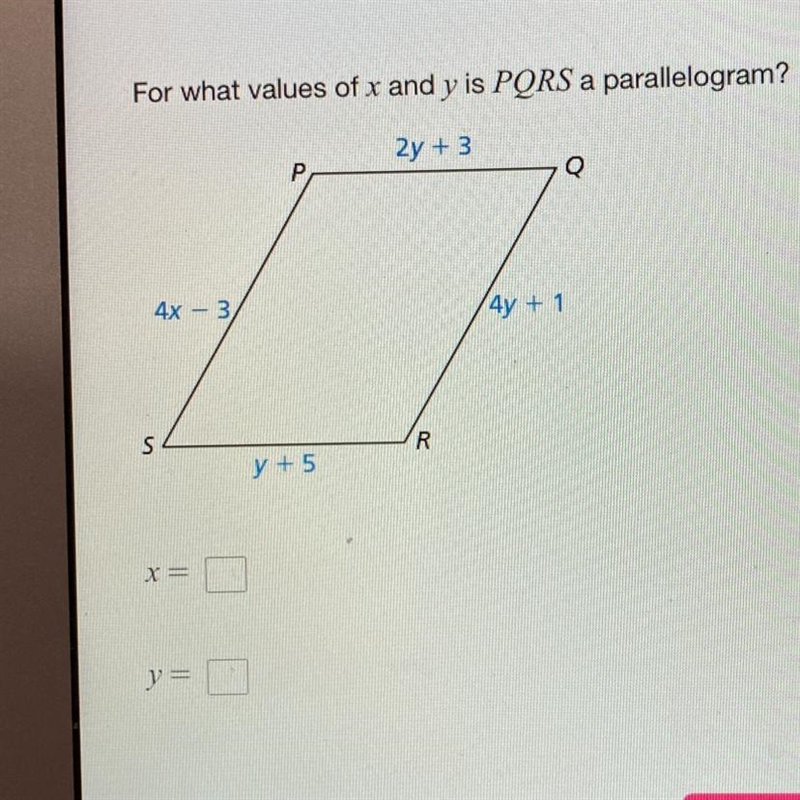 Find values of x and y-example-1