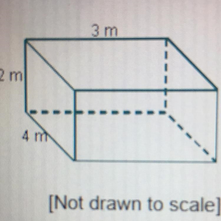 What is the surface area of the prism? 2 m T LV [Not drawn to scale] OOOO 18 m2 24 m-example-1