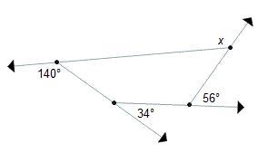 What is the value of x? a. 100° b. 120° c. 130° d. 150°-example-1