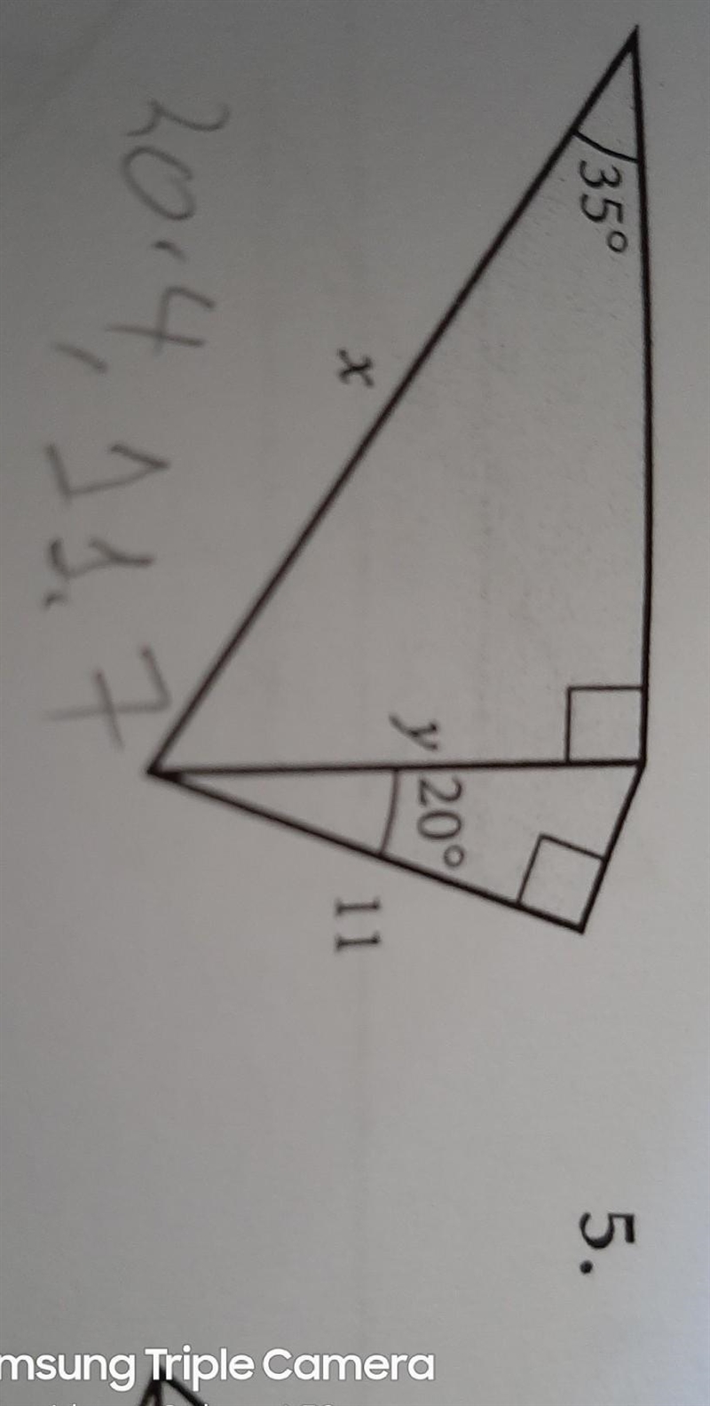 35 POINTS: TRIGONOMETRY Find each side marked with a letter. All lengths are in centimetres-example-1