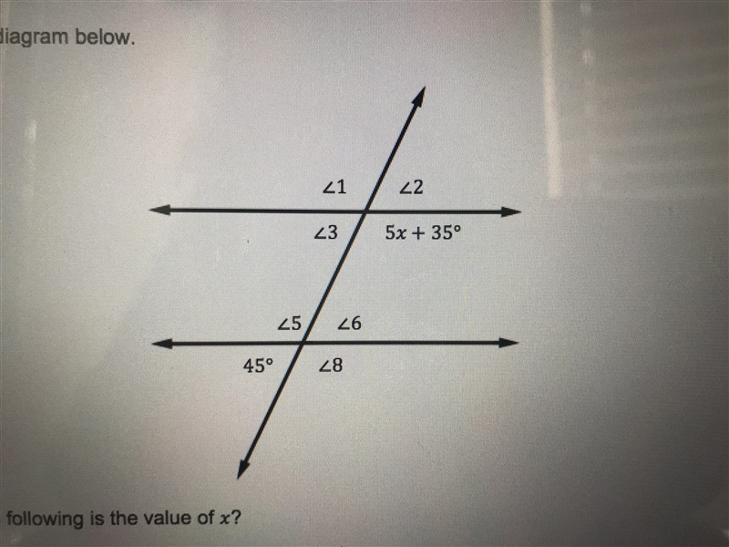 Consider the diagram below. Which of the following is the value of X?-example-1