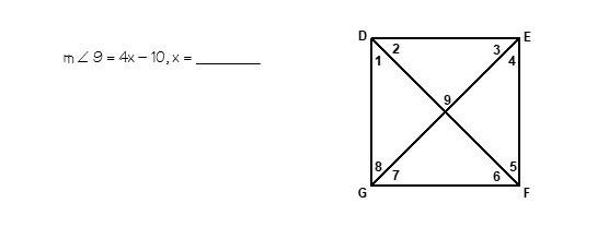 Work must be shown for this problem! The figure shown below is a square.-example-1