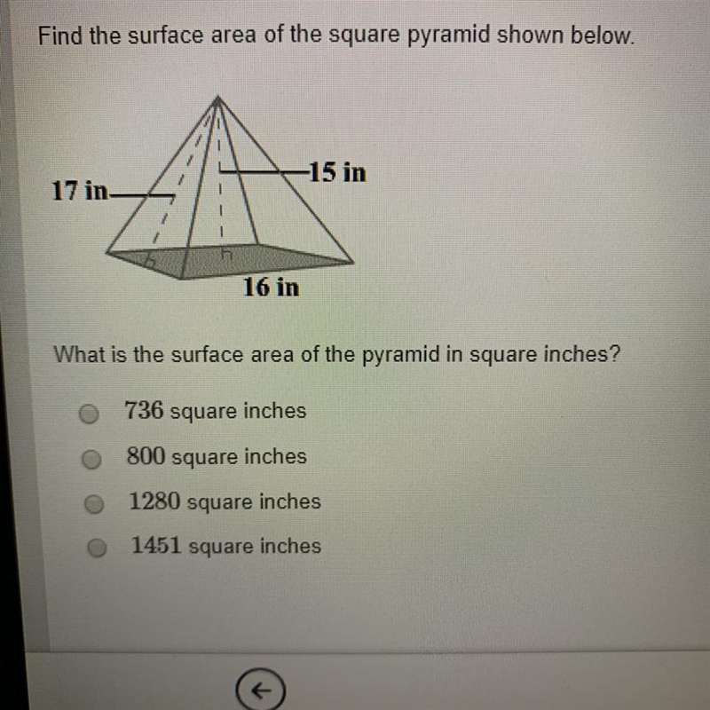 What is the surface area of the pyramid in square inches?-example-1