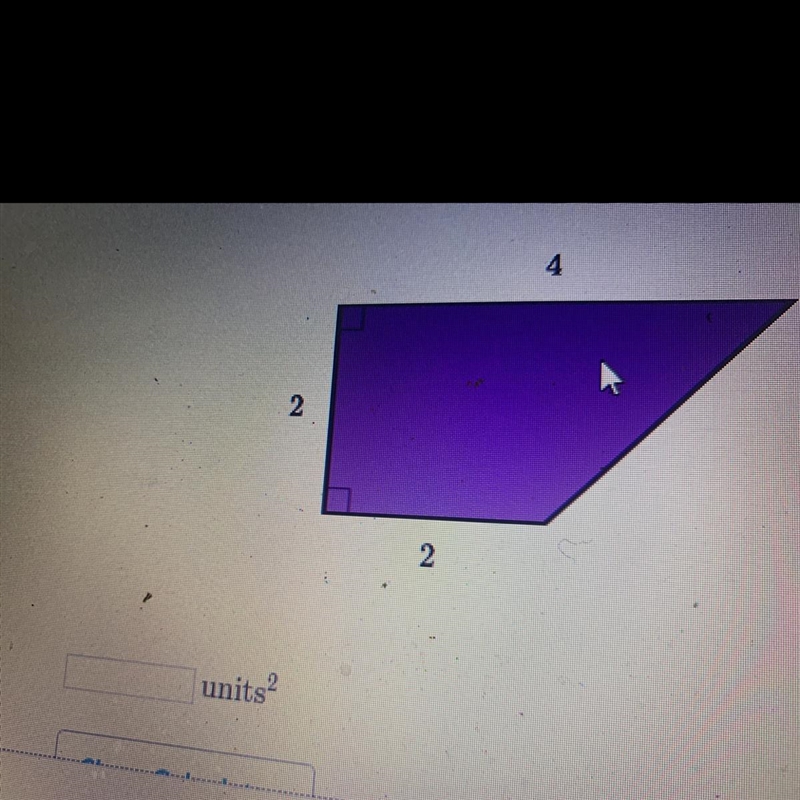 Find the area of the shape shown below-example-1