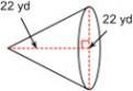 What is the volume of the cone? ANSWERS: A) 4,258.44 yd3 B) 2,787.64 yd3 C) 2,876.7 yd-example-1