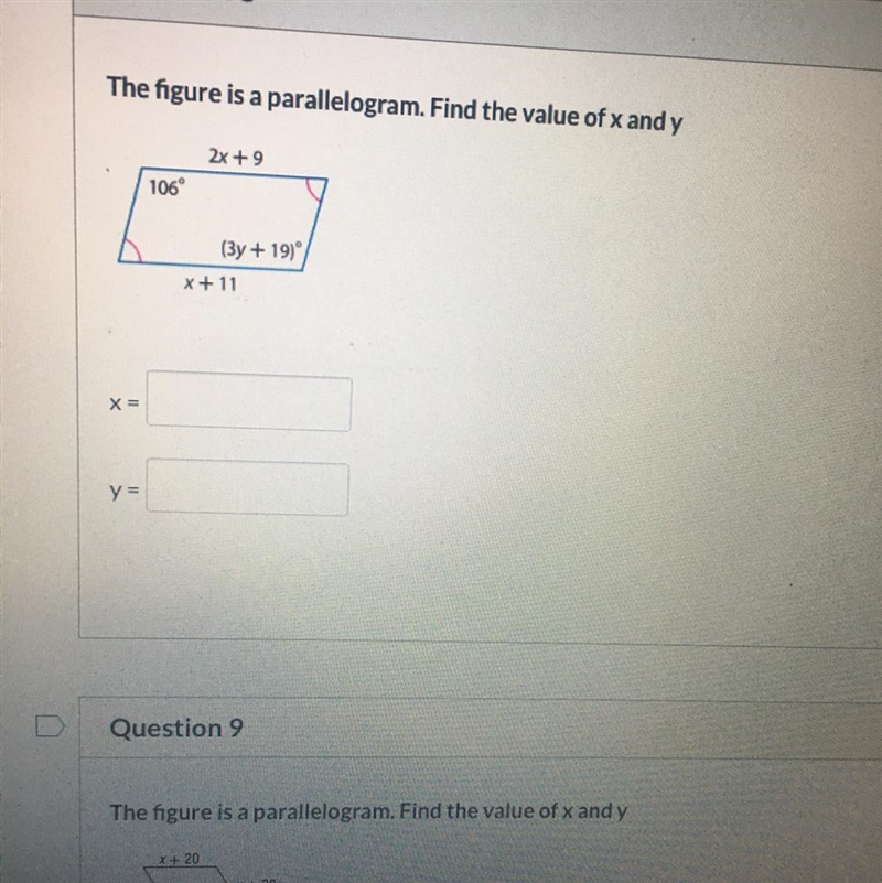 Find the value of x and y-example-1