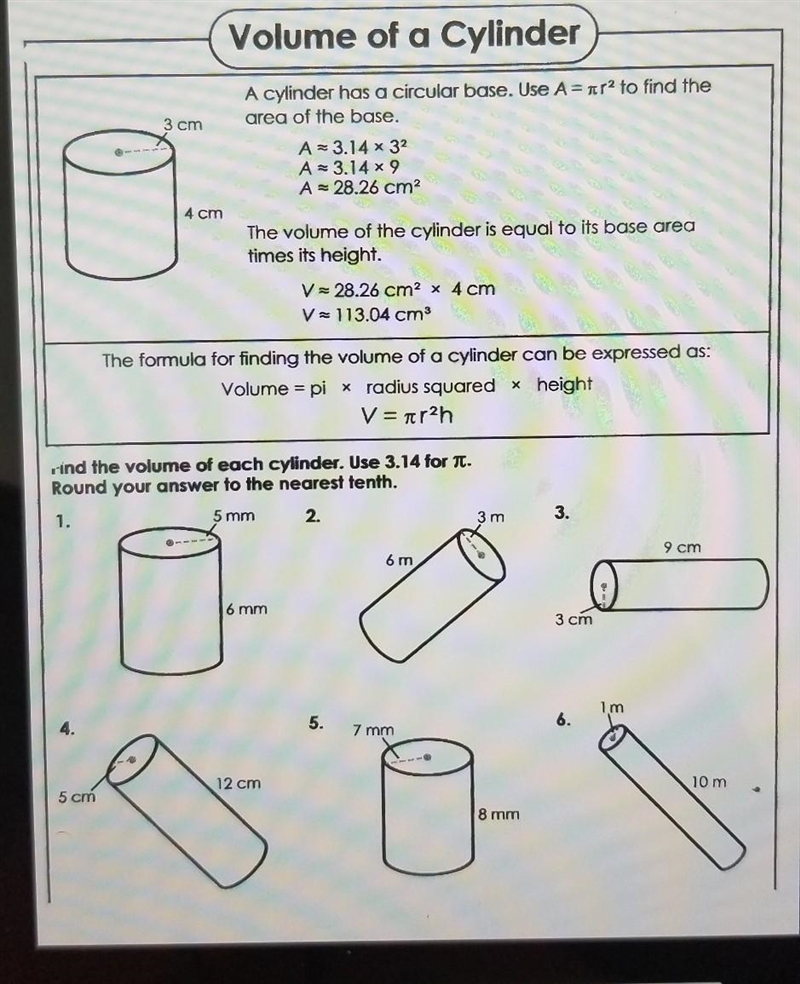 What is the volume of these cylinders rounded to the nearest tenth​-example-1