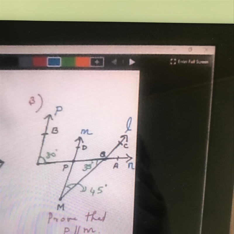 Prove that p is parallel to m-example-1