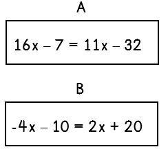 Which of the following equations has a solution of x = -5? a. Equation A b. Equation-example-1