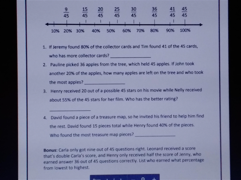 Directions: Reference the number line to solve each question. Some fractions may need-example-1