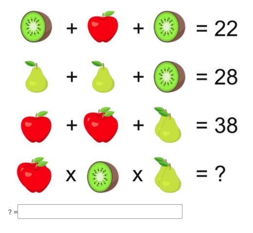 What is the value of kiwi, apple, and pear?-example-1