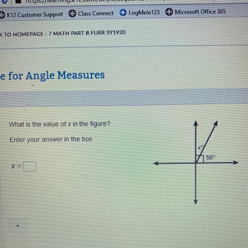 What is the value of x in the figure? Enter your answer in the box. X=-example-1