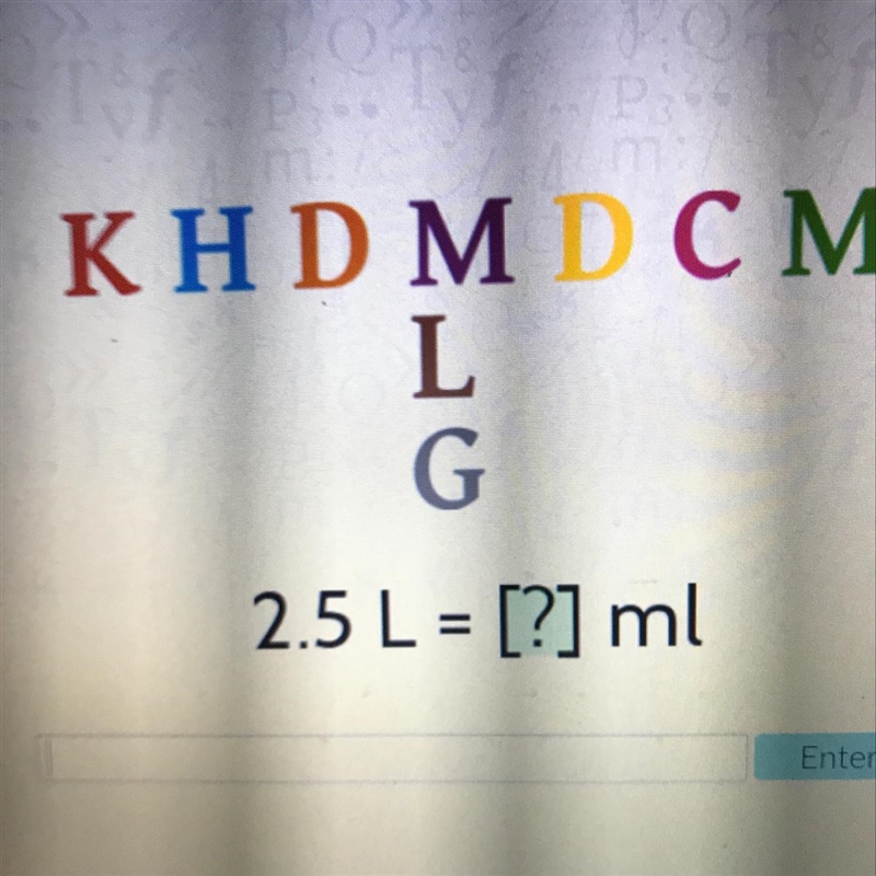 KHD M D CM 2.5 L = [?] ml Enter-example-1