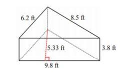 (PLEASE HELP!!) Find the total surface are of the triangular prism to the nearest-example-1