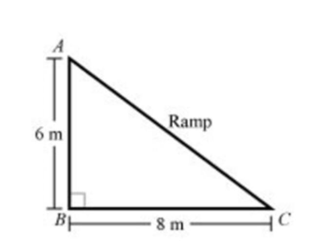 Can someone help me with this question? What is the length, in meters, of the ramp-example-1