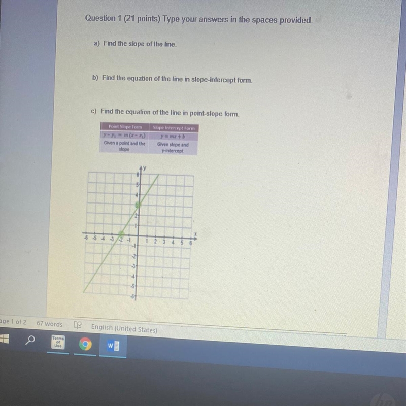 What are the x and y intercepts of the equation in question 1-example-1