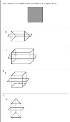 The square below is the resulting cross section of which of the following diagrams-example-1