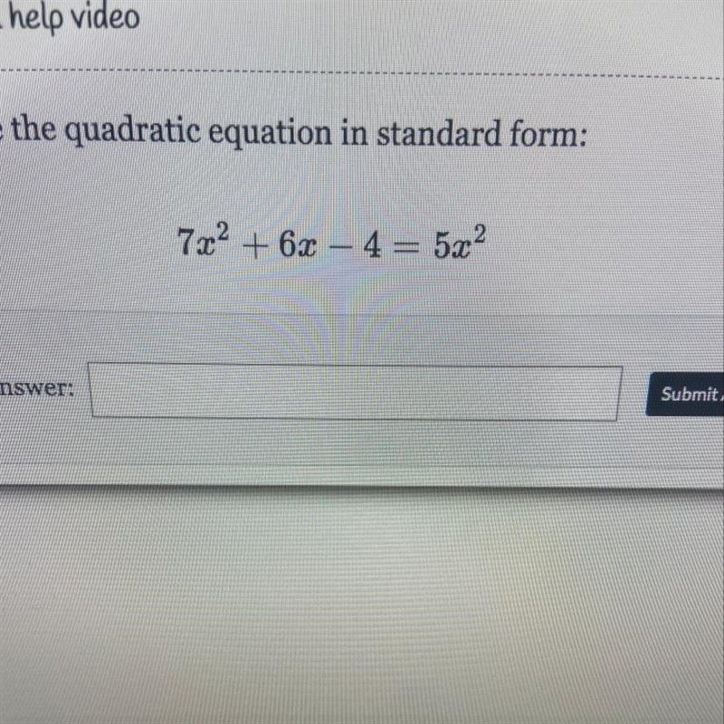 Write the quadratic equation in standard form:-example-1