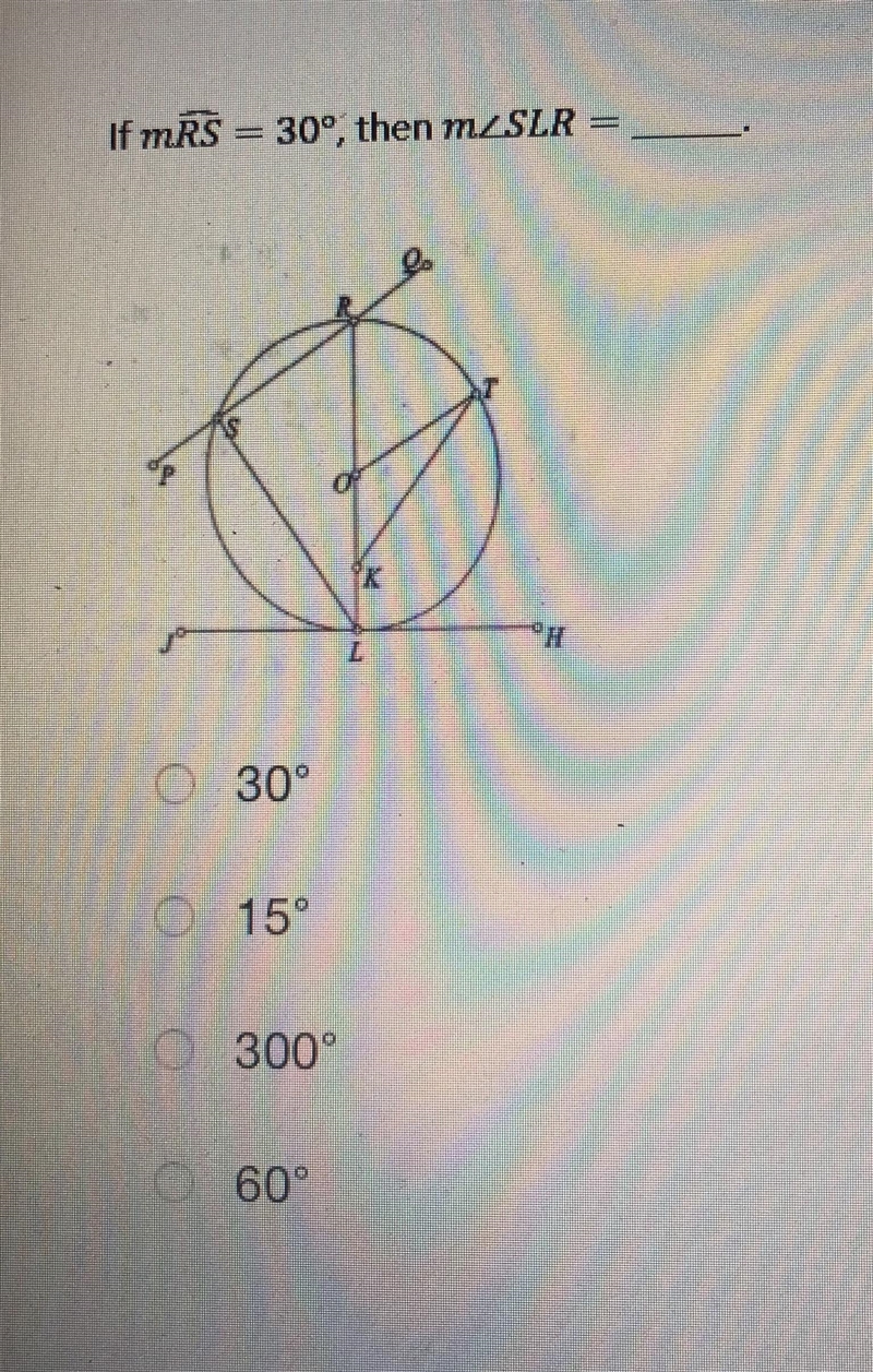 If RS = 30 degrees, then m-example-1